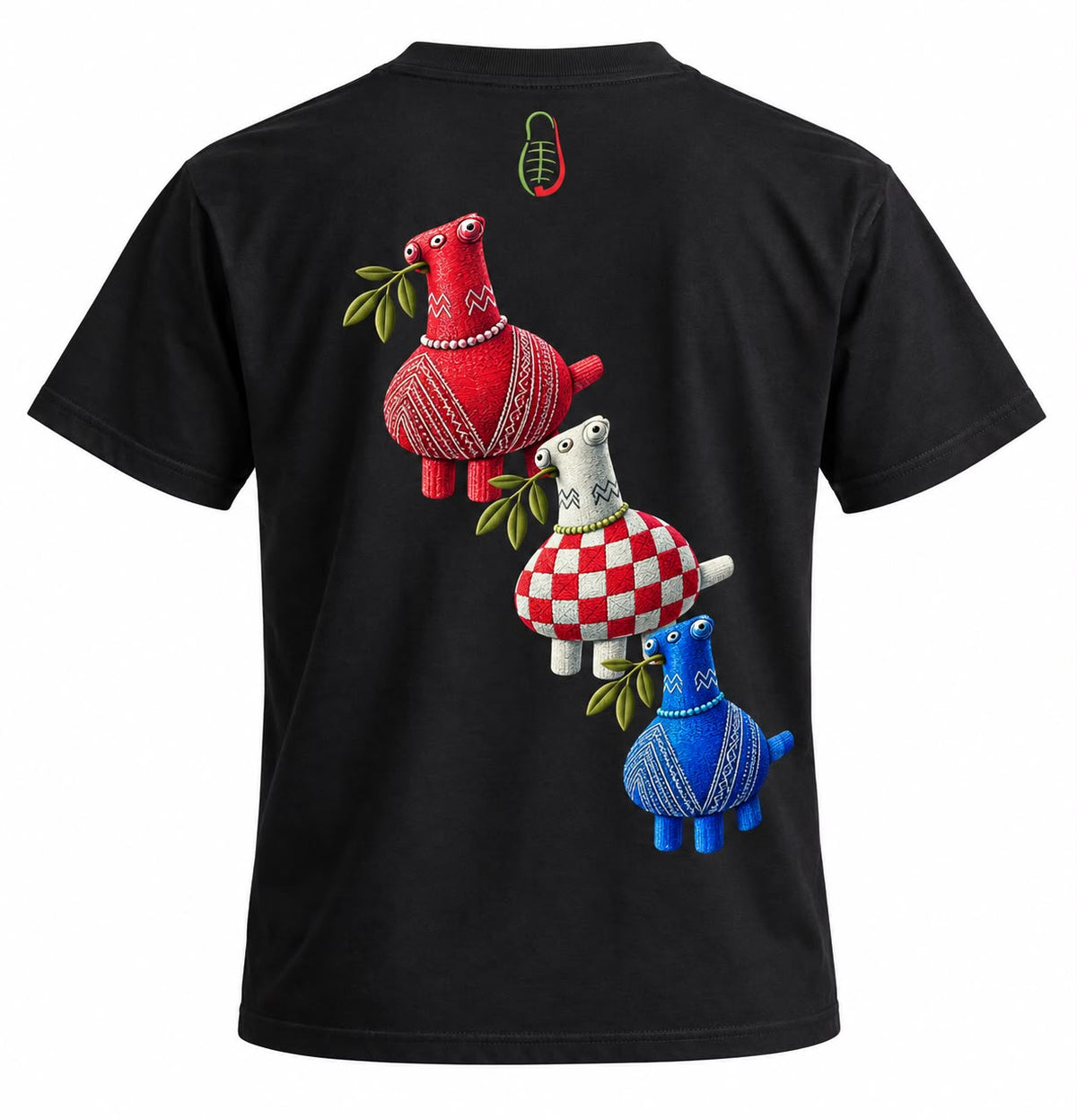 Jopanke Vucedol Tauben - Croatian Streetwear  T-Shirt schwarz