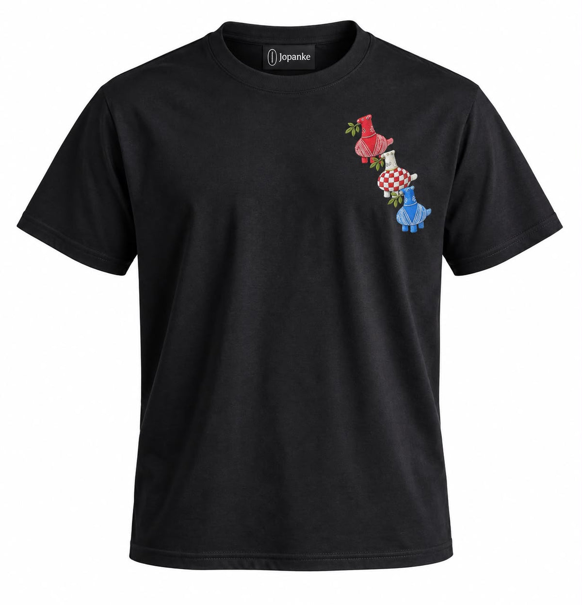 Jopanke Vucedol Tauben - Croatian Streetwear  T-Shirt schwarz