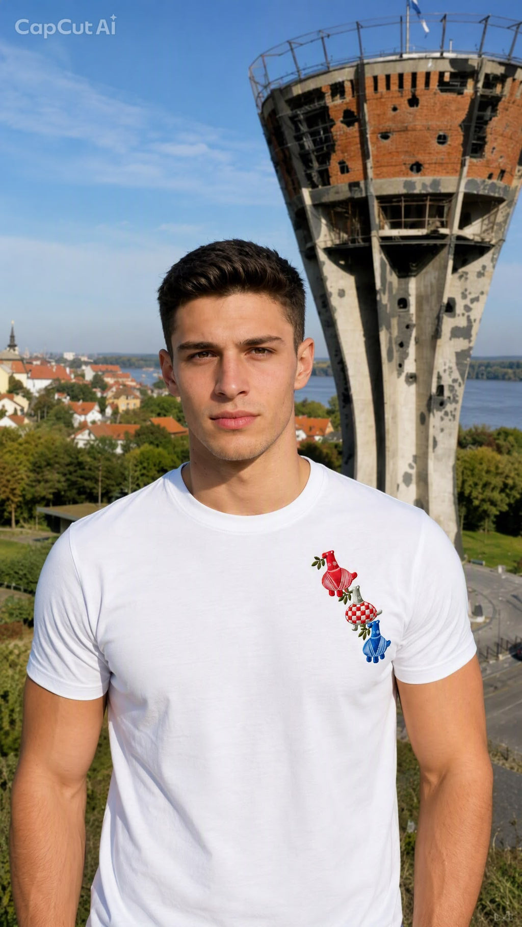 Jopanke Vucedol Tauben- Croatian Streetwear T-Shirt Weiß