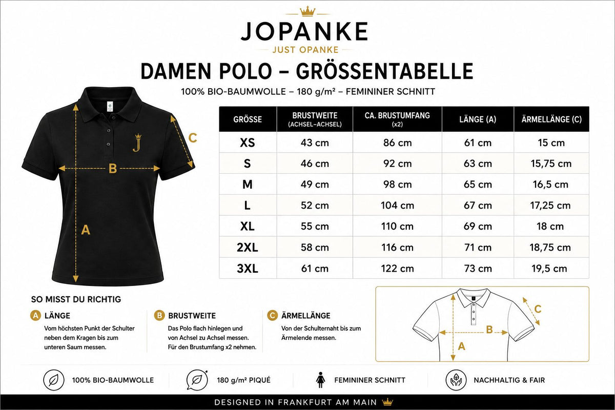 Größentabelle Damen Polo