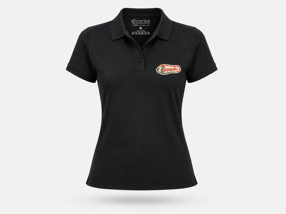 Jopanke Damen-Polo Schwarz /100% Bio-Baumwolle