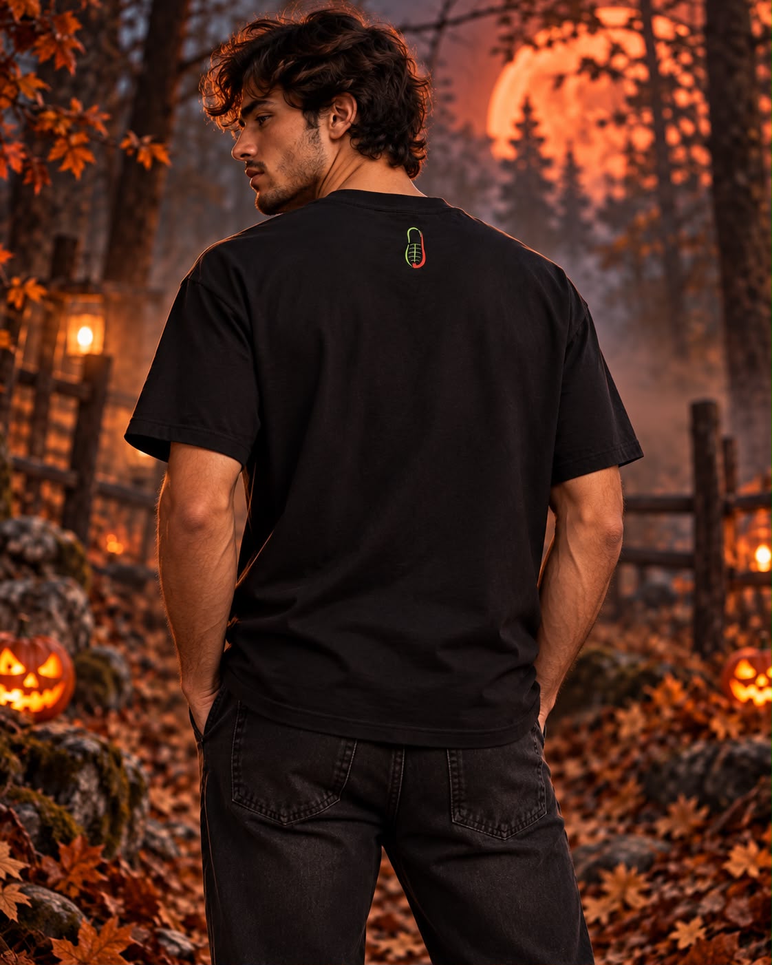 BLOOD MOON BAT – Halloween T-Shirt mit Fledermaus & Kürbis | Jopanke