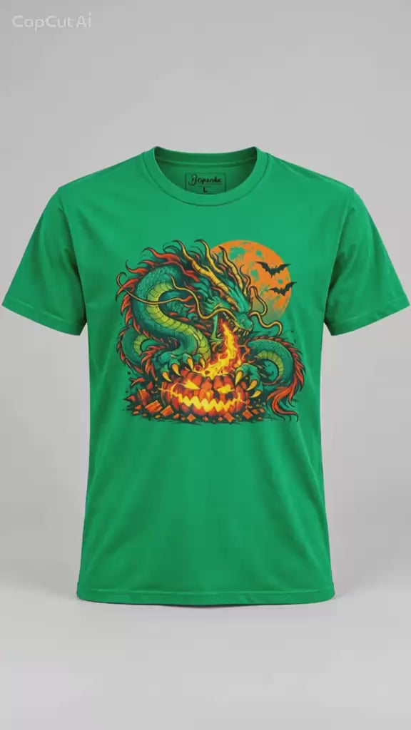 ASIAN Fire Dragon - Pumpkin Halloween T-Shirt / Jopanke